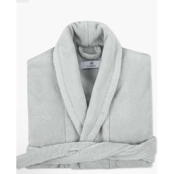 Matouk Milagro Cotton Terry Cloth Robe In Pool Green Sz Small NEW $174